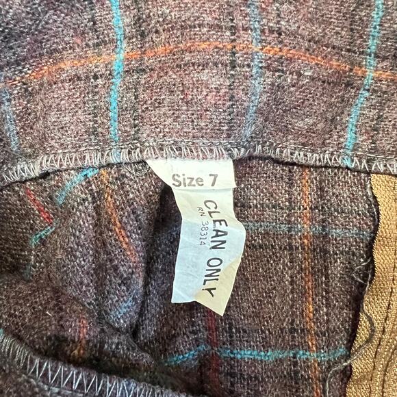 Vintage Rojean Pleated Plaid Skirt Mulberry Size 7 - Picture 3 of 3